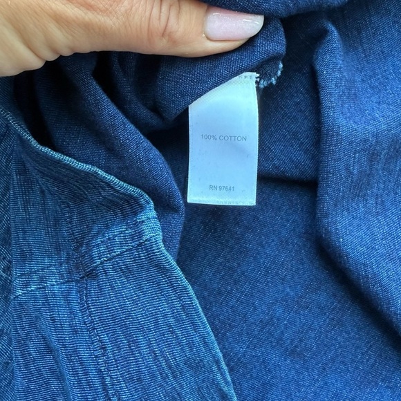 J.Jill Pure Jill Women's Indigo Blue 100% Cotton Sleeveless Tunic Top S - Picture 6 of 6